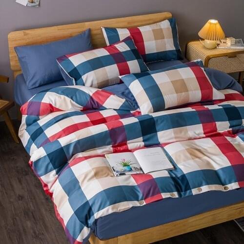 Green Grid Duvet Cover Sets Plaid Bedding Sets Cute Quilt Cover Pillowcase Bed Flat Sheets Modern Twin Full Single Bedclothes