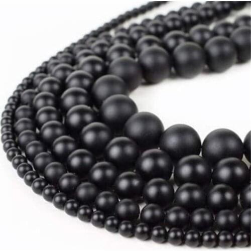 Natural Round Beads Matte Onyx Loose Bead 4/6/8/10mm for DIY Jewelry Making Bracelet Accessories