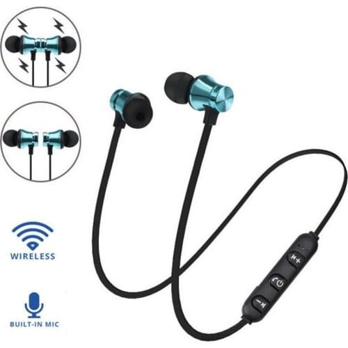 Magnetic Wireless Bluetooth Earphone Stereo Sports Earbuds Wirelessin-ear Heads Sports Headphones Headset With Microphone