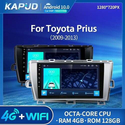 Kapud Android 10.0 9" Car Radio Audio Stereo Multimedia For Toyota Prius Video Player Navigation 2009-2013 4G GPS WiFi DSP