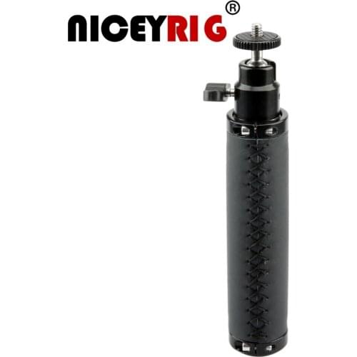 NICEYRIG Leather Handle Grip Shoulder Rig 1/4" Screw Camera Cage Handle Stabilization for DSLR Camera Camcorder Action Video