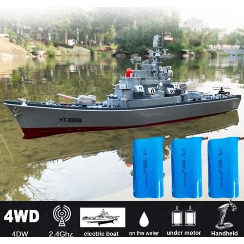 Multi-batteries) 1:250 Scale Remote Control Battleship Warship Boats Large Rc Ship Electric Battle Military Toys 22.5inch