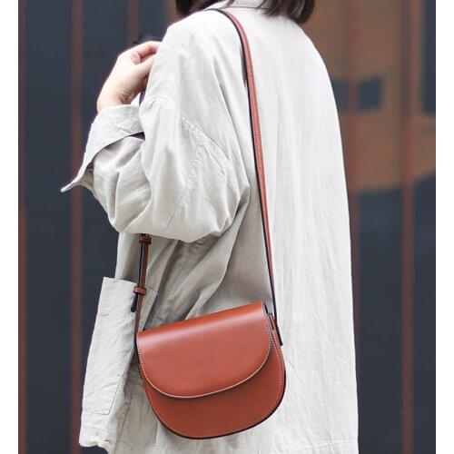 Newhotstacy Bag 03242021 Ladies single shoulder bag old fashion semi-circular saddle bag worn handbag cross body bag