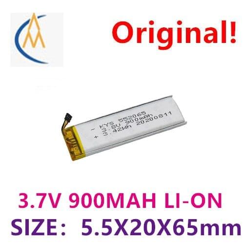 Rechargeable beauty instrument intelligent lock 552065 3.7V 900mah502065 warm hand treasure polymer lithium battery