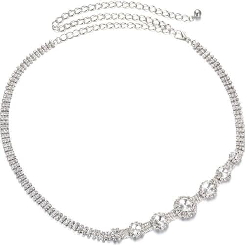 Fashion Diamante Crystal Waist Chain Belt for Wedding Dress Belly Dance Jewelry Bikini Beach Jewelry Dresses Decor