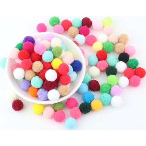 Fluffy Mini Big Pompom Soft Plush Pompon Balls Pompony 10mm 15mm 20mm 25mm Pom Poms Ball Pompones Manualidades DIY Craft 100pcs