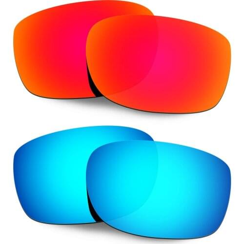 Hkuco Replacement Polarized Lenses For Straightlink Sunglasses - Red&Blue 2 Pairs