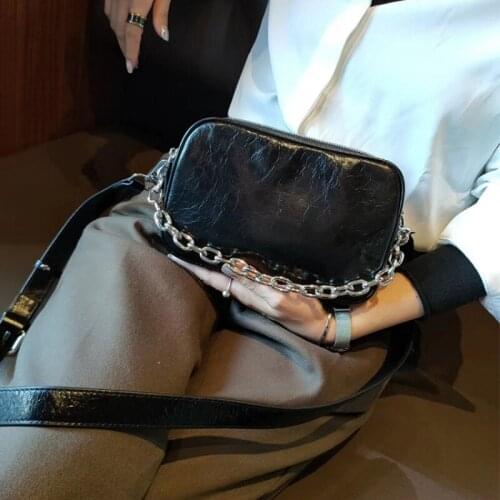 Women Cowhide High Quality Genuine Leather Flap Shoulder Bag 2020 New Ladies White Crossbody Bag Packing Chain Sac A Main Black