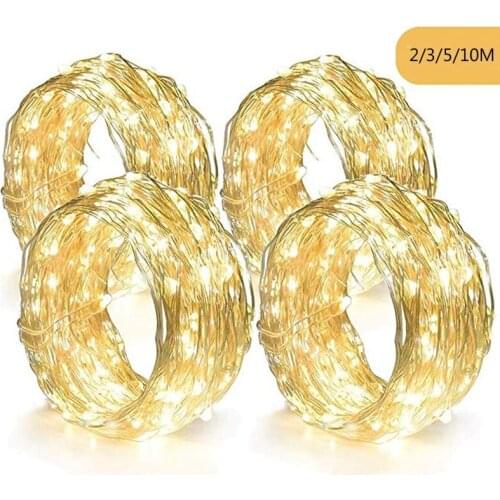 2m/3m/5m/10m Battery/USB LED String Lights for Xmas Garland Lamp Party Wedding Decoration Christmas Tree LED Fairy Lights