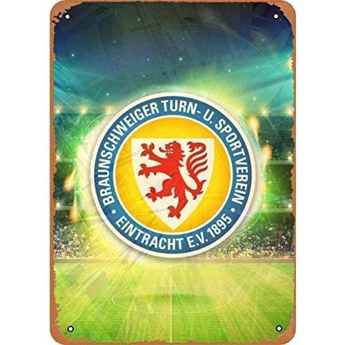Fanzi Vintage Look Metal Sign Dritte Bundesliga Eintracht Braunschweig 8"X12" Tin Plate Wall Decor