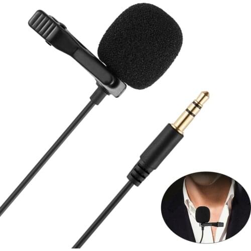 Omnidirectional Capacitance Metal Microphone 3.5mm Jack Lavalier Microphone Mini Audio Mic for Computer PC Laptop Sound Card
