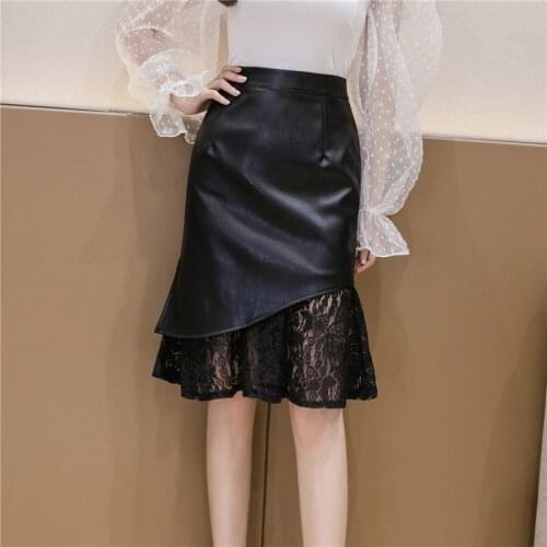 YUAZHOQI Women's Leather Skirts