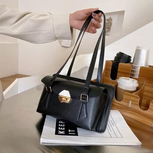 Bag female new special-shaped lock single shoulder double hand-held underarm bag western leisure small square crossbody bag