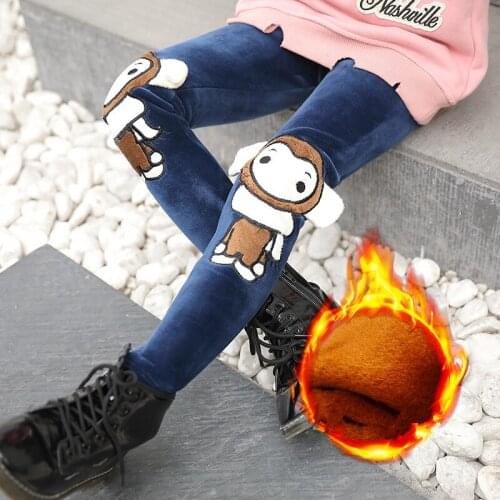 2021 Winter Childrens Clothes Girls Leggings Fashion Skinny Thicken Fleece Baby Girl Leggings For Girls Kids Long Trousers