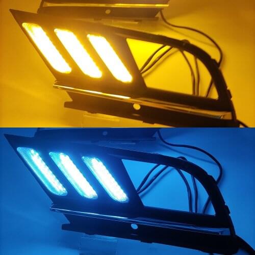 1 Pair Car LED DRL Daytime Running Light Daylight Streamer Turn Signal For Volkswagen VW Jetta Sagitar MK6 2015 2016 2017 2018