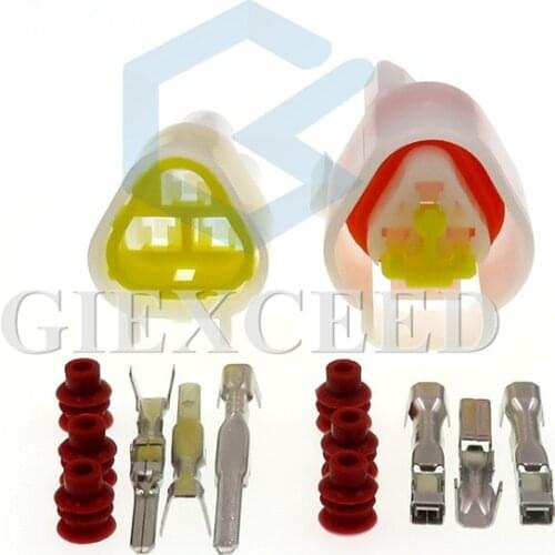 2 Sets 3 Pin FW-C-3M-B FW-C-3F-B Female Male Waterproof Electrical Wire Connector Plug Auto Socket