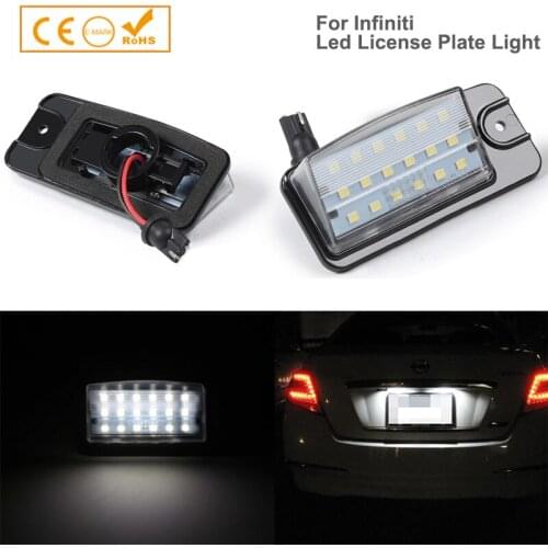 2Pcs Led License Number Plate Light Lamp Canbus For Infiniti Q45 EX25/35/37 FX35/37/50 QX50/70 Nissan Murano X-Trail NV1500/2500
