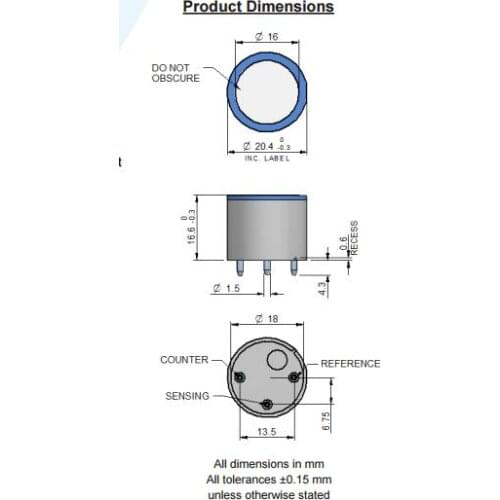 4HN Hydrogen Cyanide HCN GAS SENSORS Part Number: AJ200-800