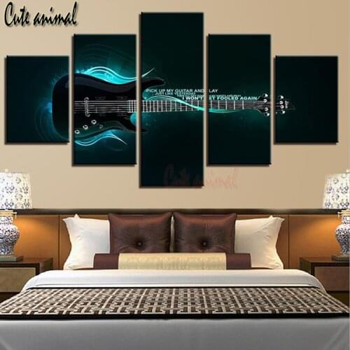 5D Diy Diamond Embroidery Musical Instruments guitar Diamond Painting Mosaic Picture Of Rhinestones,Cross-stitch 5 pcs/set