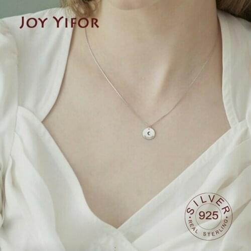 925 Sterling Silver Zircon Necklace Shining round moon Diamond Choker Necklace For Party Female Elegant Fashion Jewelry