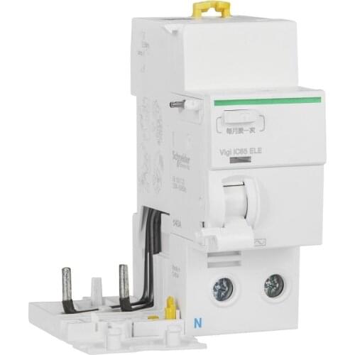 Vigi iC65 ELE Electronic-selectable residual current action protection accessory (AC type) 2P 63A 300mA 230V 50/60Hz A9V93263
