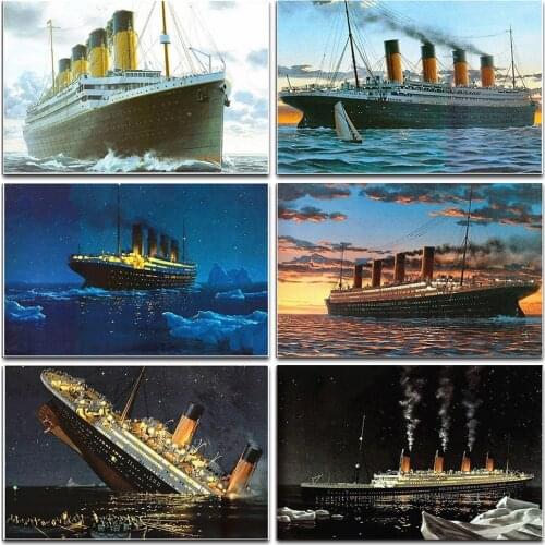 5D Diy The Sea Diamond Embroidery Landscape Titanic Diamond Painting Special Shaped Diamond Mosaic Landscape Titanic Photo Gift