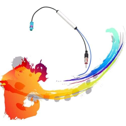 CAR RADIO ANTENNA Booster Cable FAKRA To ISO DIN ADAPTER After-market GPS Navi DVD Stereo Head Unit Signal Amp Amplifier