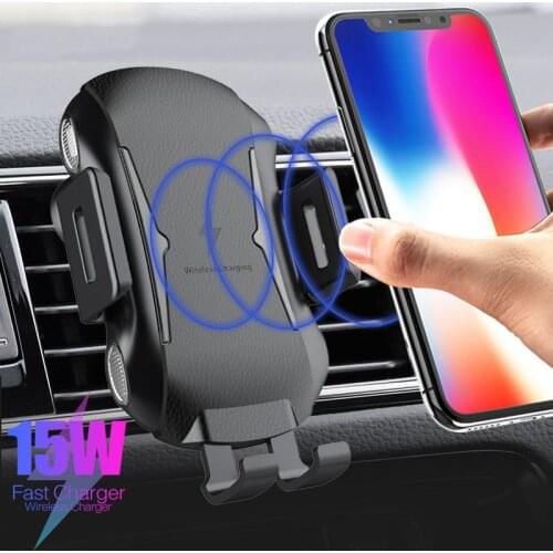 QI Car Wireless Charger Stand Infrared Induction 15W Auto Clamp Fast Charging For iPhone 12 11 Pro Max Xiaomi 11 Samsung S10 S20