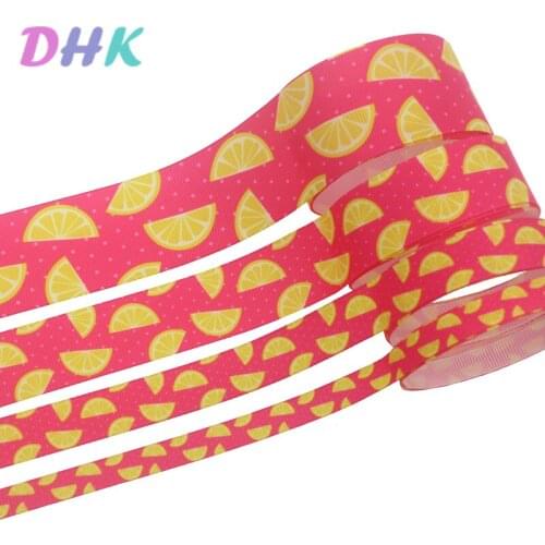 DHK 4 sizes options 5yards juice fruit Printed Grosgrain Ribbon Accessory Hairbow Headwear Decoration DIY Wholesale C1833