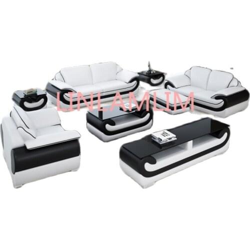 Big living room Sofa top grade cow genuine leather couch Nordic corne muebles de sala 1+2+3 seat modern uebles de sala cama puff