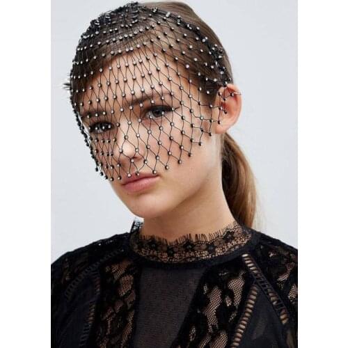 Black Headband Veil for Bridal Headwear Birdcage White Face Hair Jewelry Veils Charming Wedding Accessories