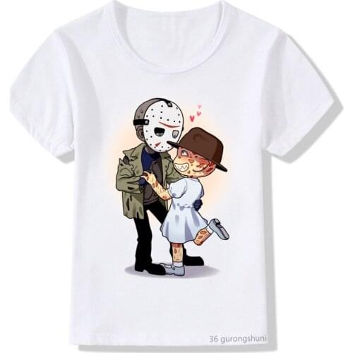 Horror Movie Killer Children T-shirt Cartoon Crazy Park Fun Jason Children Clothing Baby Girl T Shirt Boy Summer Tops Casual