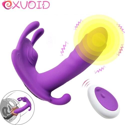EXVOID Wearable Dildo Vibrators for Woman G-spot Massager Remote Control Silicone Vibrator Sex Toys for Women Clitoris Stimulate