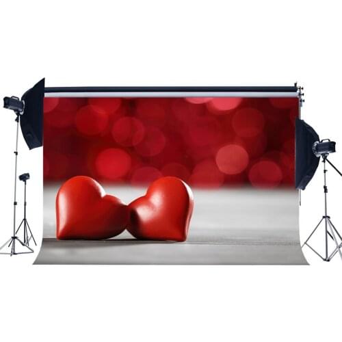 Valentines Day Backdrop Red Sweet Hearts Bokeh Glitter Sequins Blurry Floor Romantic Wallpaper Wedding Photography Background