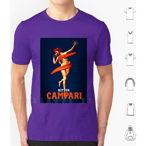 Bitter Campari : Vintage Orange Aperitif Advertising Print T Shirt Print 100% Cotton New Cool Tee Campari Bitter