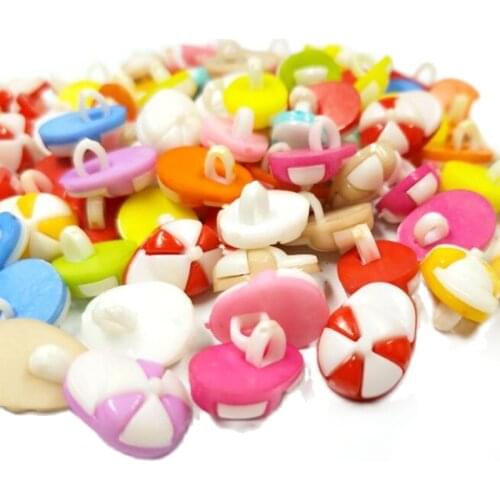 HL 15x10mm 50/100pcs Mix Color Hat Shank Plastic Buttons Childrens Apparel Sewing Accessories DIY Crafts