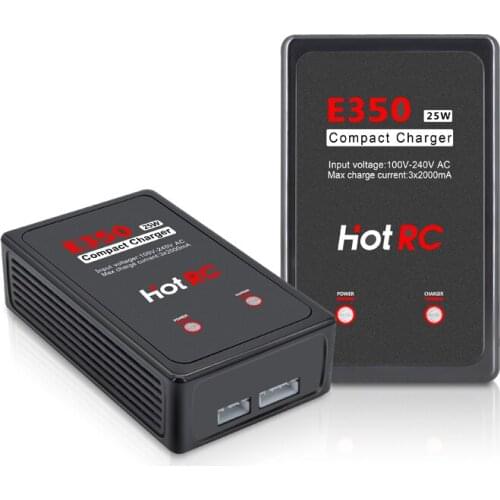 Hotrc E350 Pro 7.4v/11.1v Lipo Battery AC Charger 2s/3s Cells battery charger 25W 2000mA For RC Model FPV Racing Freestyle Drone