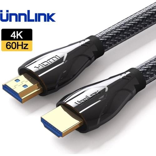 Unnlink HDMI-compatible Cable UHD 4K@60Hz 2.2 HDR 2.0 Cable HDCP Switch Splitter for PS4 TV Computer Laptop 0.5M - 25M