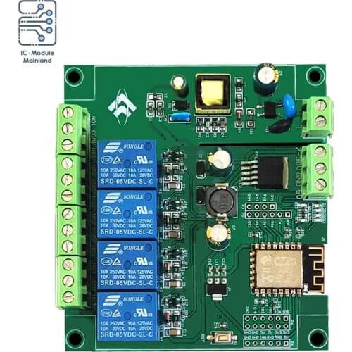 ESP8266 ESP-12F Development Board WIFI Relay Module 4-CH Board AC90-250V/DC7-30V/5V for Arduino Smart Home IOT Remote