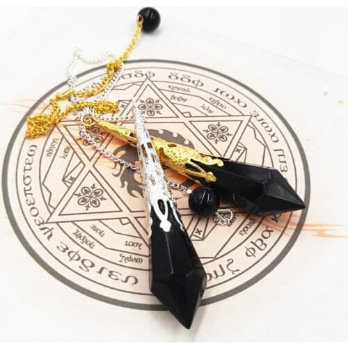 Reiki Pendulum Glass bell stone pendants female Natural Amulet Healing Crystal Pendant Meditation Hexagonal Pendulums