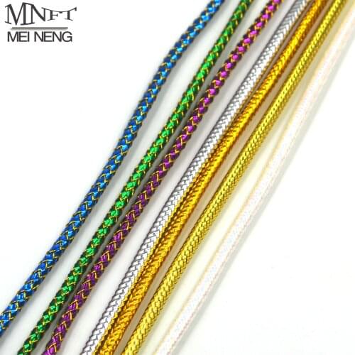 MNFT 2Packs(Total 4m) Mraided Holographic Mylar Cord 3.5mm 3mm Tubes For Fish Fly Tying Materials There Are White Lines Filling