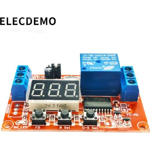 Multi-function digital display adjustable power cycle high and low trigger pulse delay relay module 5V12V24V