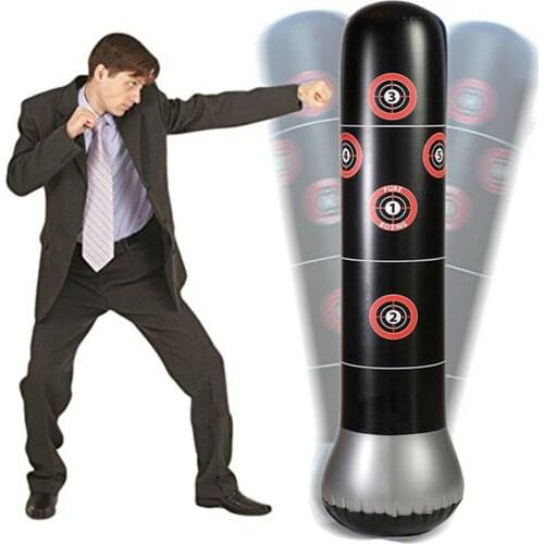 Fitness Inflatable Punching Bag Stress Punch Tower Bag Speed Stand Power Boxing Gloves MMA Target Bag For Kids Teenagers Adults