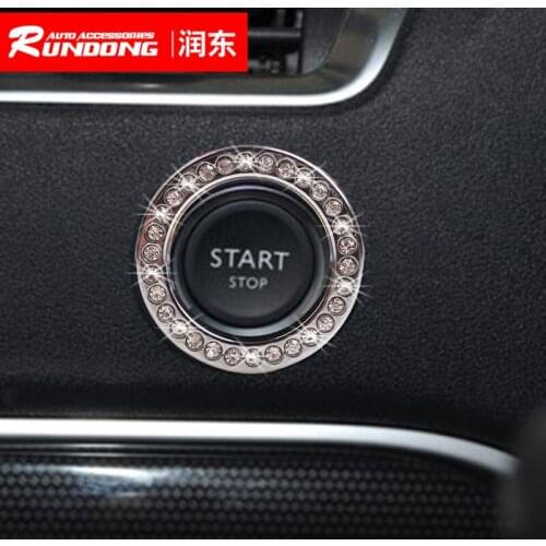 One-button Start-up Key Decoration Ring Large Diamond Lock Hole Paste 42mm Automotive Decoration SD-2120