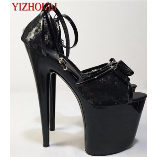 The new mesh fabric, bow-tie shoes, 20cm high stilettos, waterproof stand and painted sandals