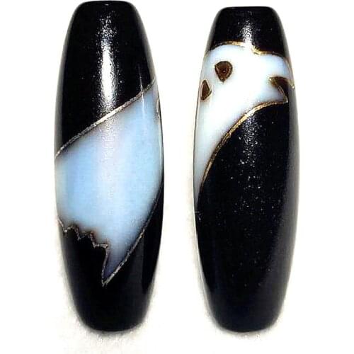 New Craft Agate Inlaid with S925 or Copper wire DZI 37mm Condor black&white DZI men&women jewelry DIY Free Shipping