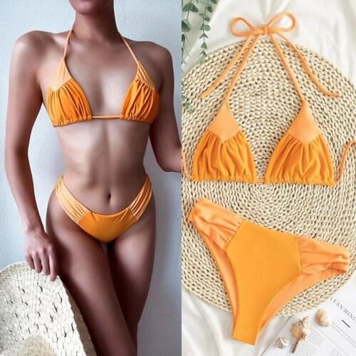New Sexy Bikinis Female Micro Folds Swimwear Women Swimwear Push Up Bikini Set Bathing Suit Summer Beach Wear Swimming Suit