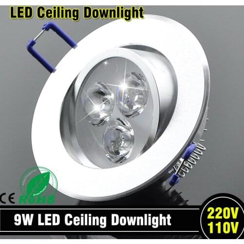 Wholesale 9W Ceiling downlight Epistar LED ceiling lamp Recessed Spot light AC85-265v for home illumination led bulb light