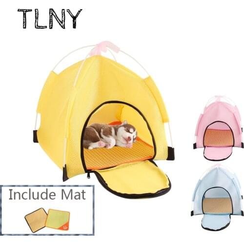 TLNY Summer Pet Tent Portable Folding ,Breathable TeepeePet Tent Cat Bed House Portable Folding Cushion Puppy Dog Nest Kennel
