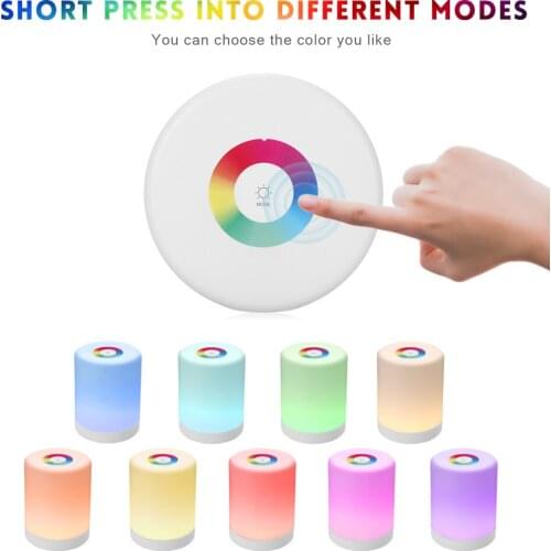 Rechargeable Smart LED Touch Control Night Light Induction Dimmer Intelligent Bedside Portable Lamp Dimmable RGB Color Change